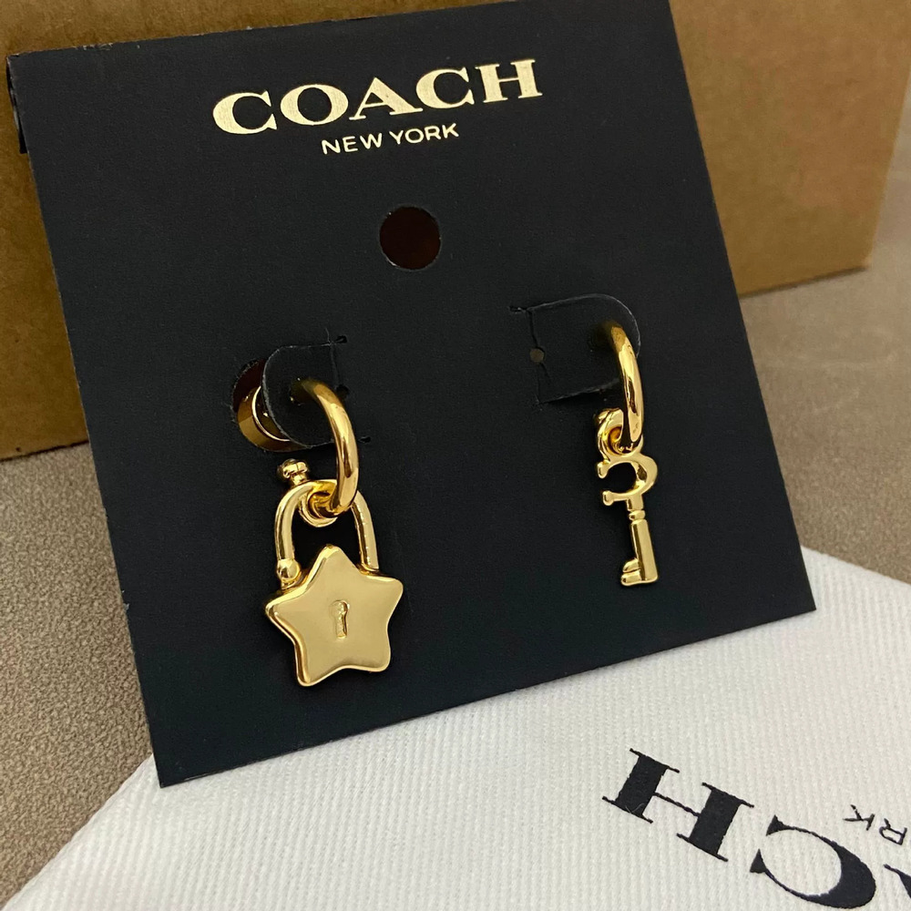 Coach Small Key And Lock Stud Earrings